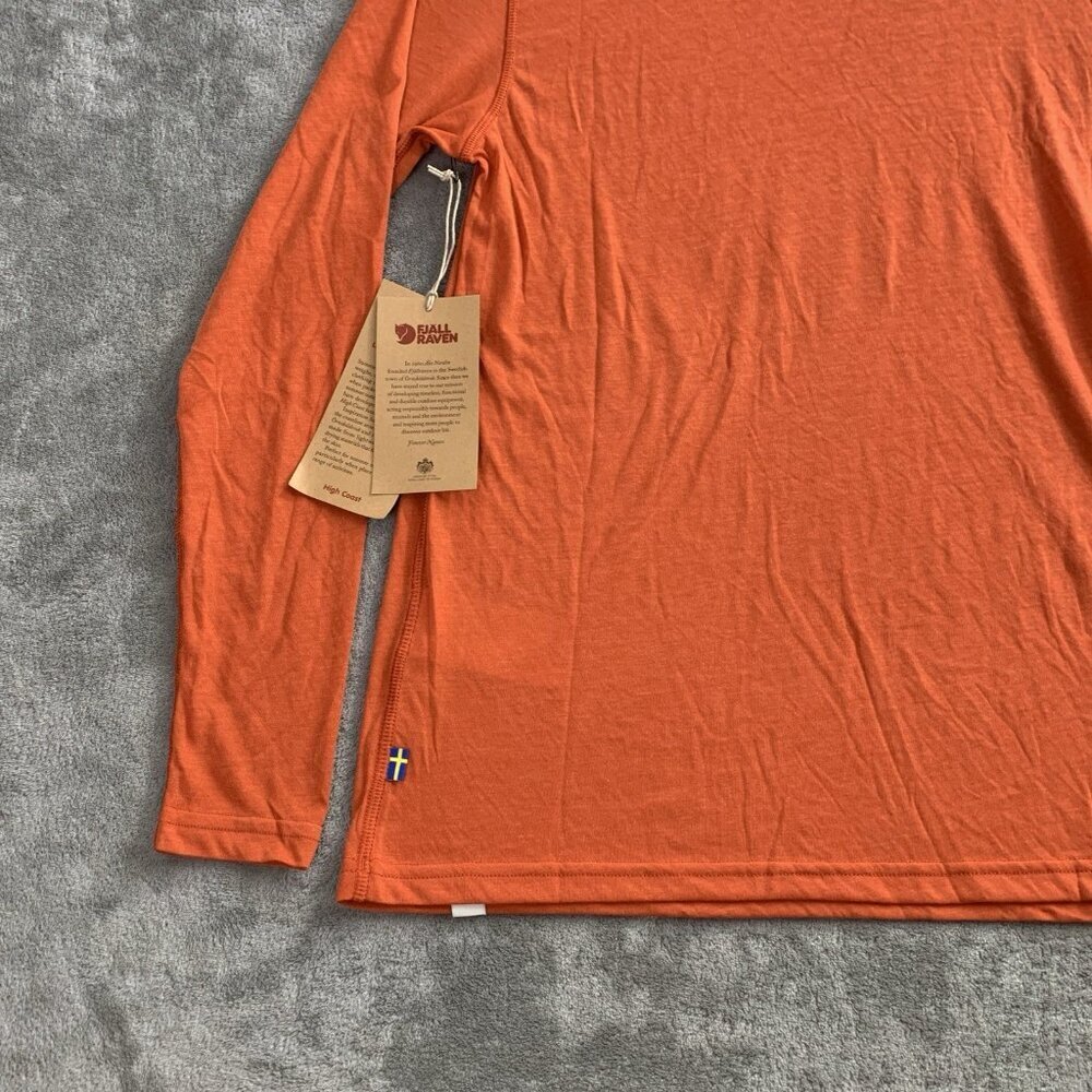 Fjallraven Shirt Womens XS High Coast Lite Basic Top Orange Long Sleeve Gorpcore - Picture 9 of 9